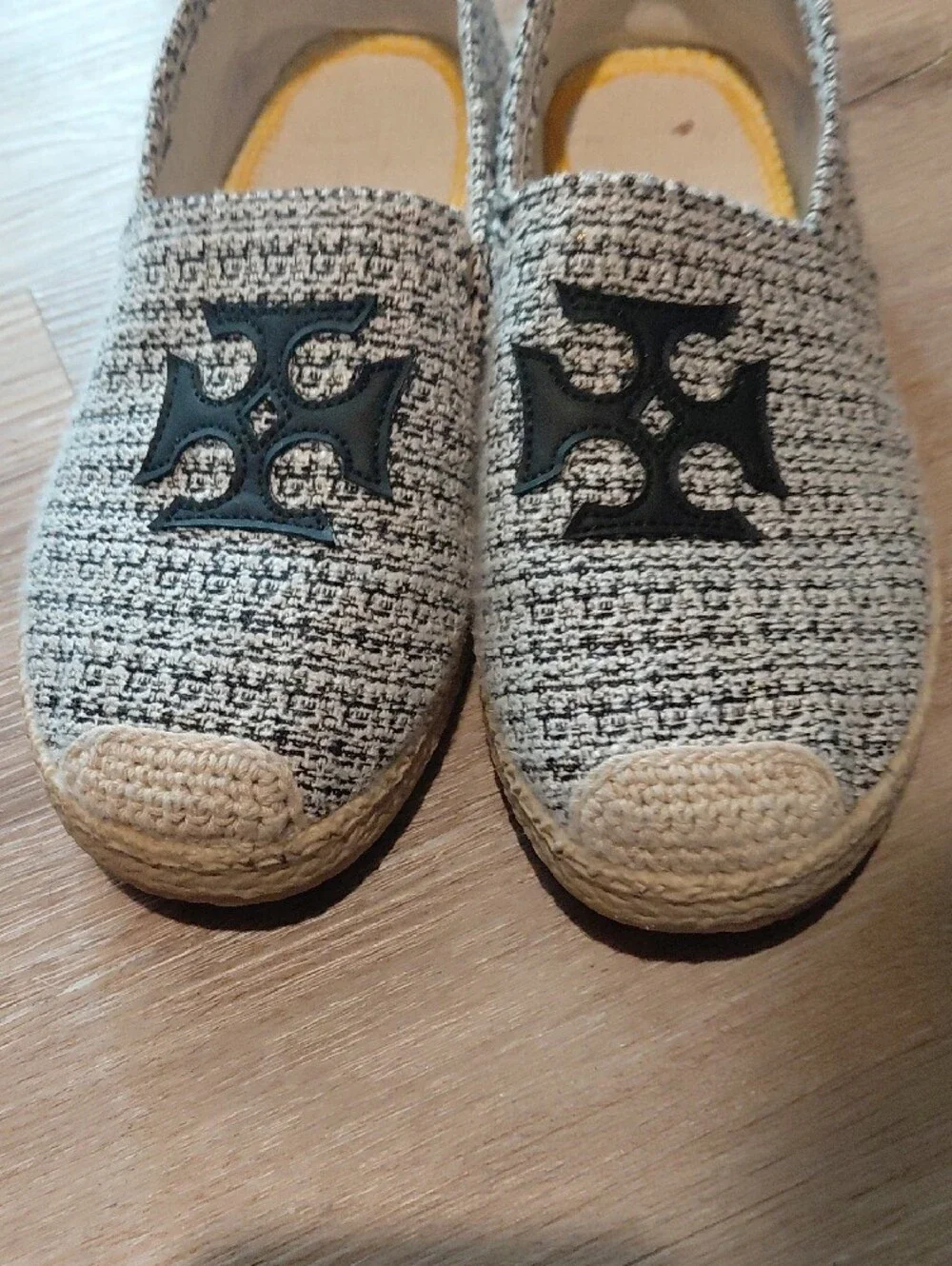Women's Slip-On Casual Espadrilles in Cream and Black